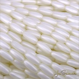 Voskované perly ryža 11x4mm, 50ks (vpt310)